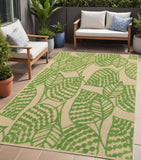 Green Floral Indoor Outdoor Area Rug - Homeroots