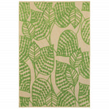 Green Floral Indoor Outdoor Area Rug - Homeroots