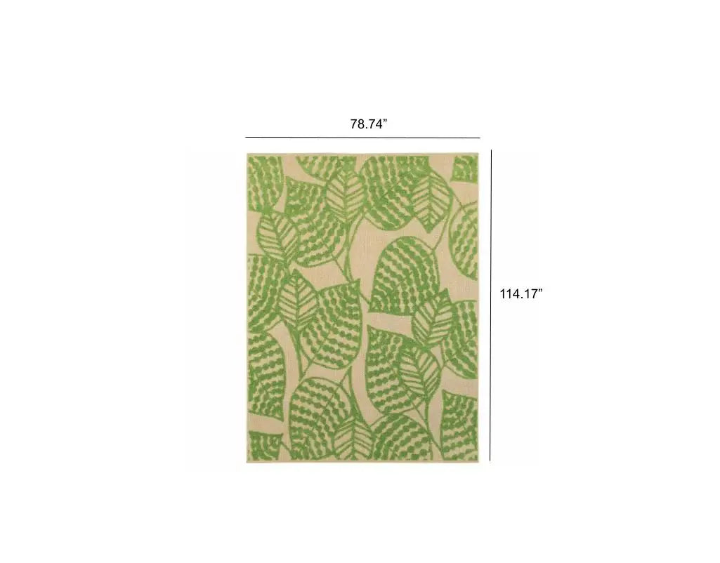 Green Floral Indoor Outdoor Area Rug - Homeroots - Flyclothing LLC