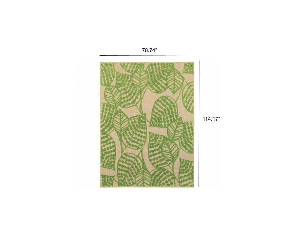 Green Floral Indoor Outdoor Area Rug - Homeroots - Flyclothing LLC