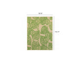 Green Floral Indoor Outdoor Area Rug - Homeroots