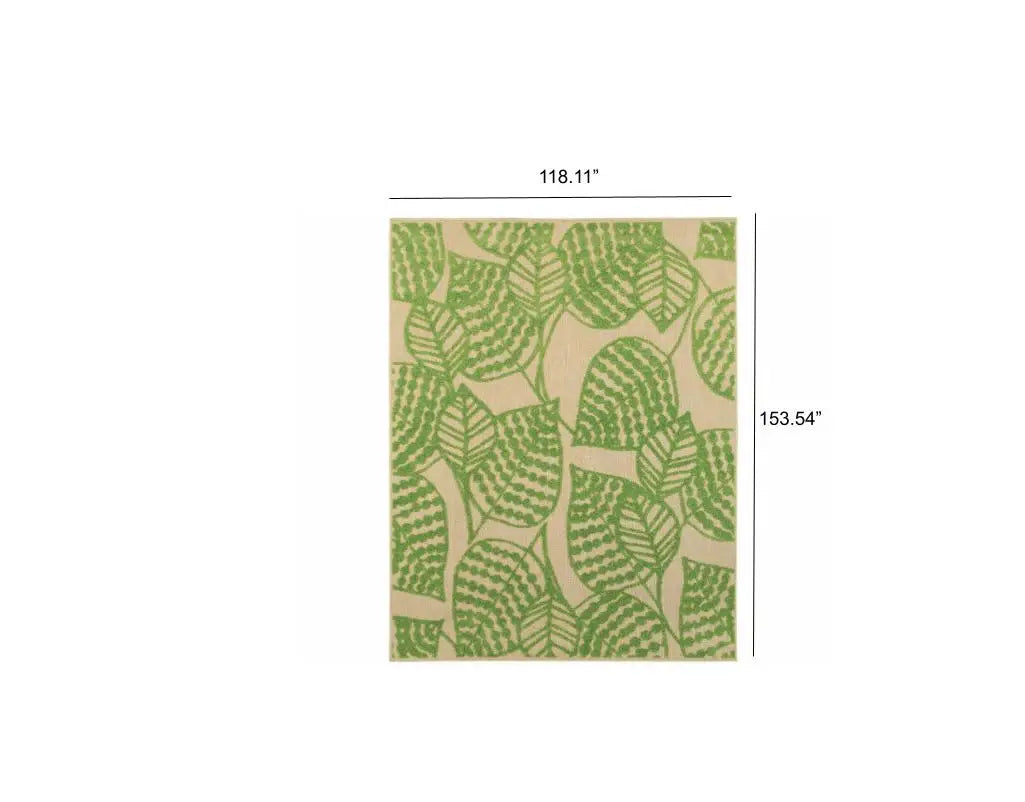 Green Floral Indoor Outdoor Area Rug - Homeroots - Flyclothing LLC