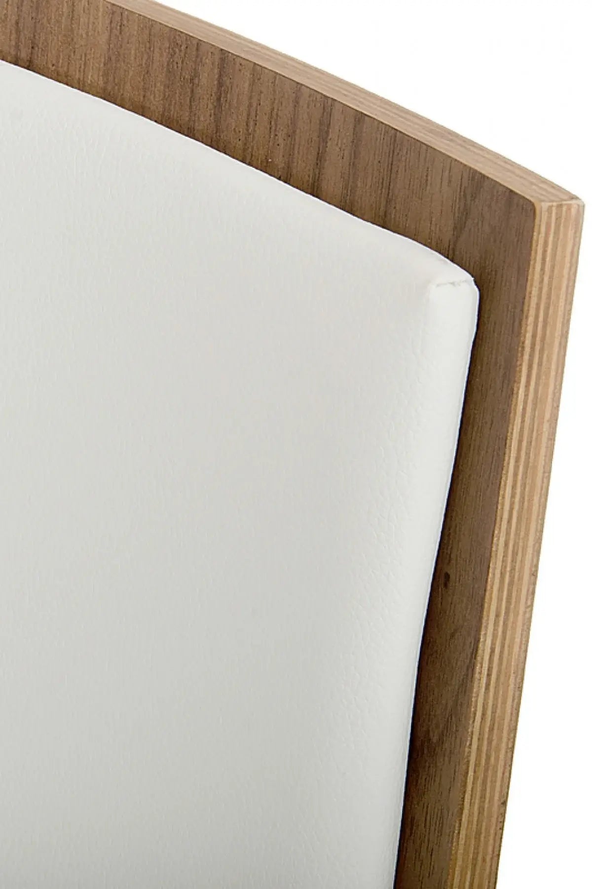 Set Of 2 Modern White Faux Leather And Walnut Finish Dining Chairs - Homeroots - Flyclothing LLC