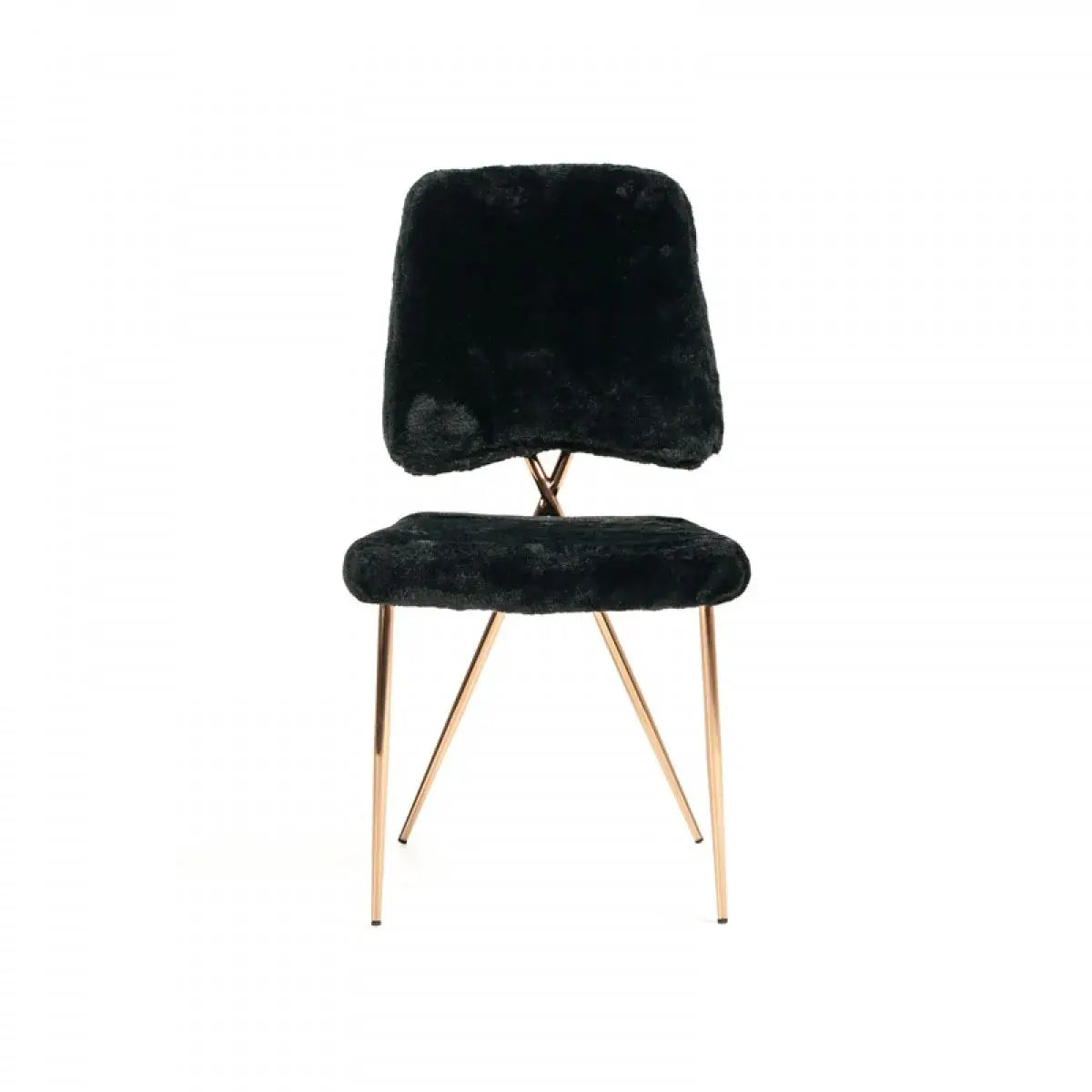 Set Of 2 Gold Black Fabric Solid Back Dining Chairs - Homeroots - Flyclothing LLC