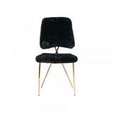 Set Of 2 Gold Black Fabric Solid Back Dining Chairs - Homeroots - Flyclothing LLC