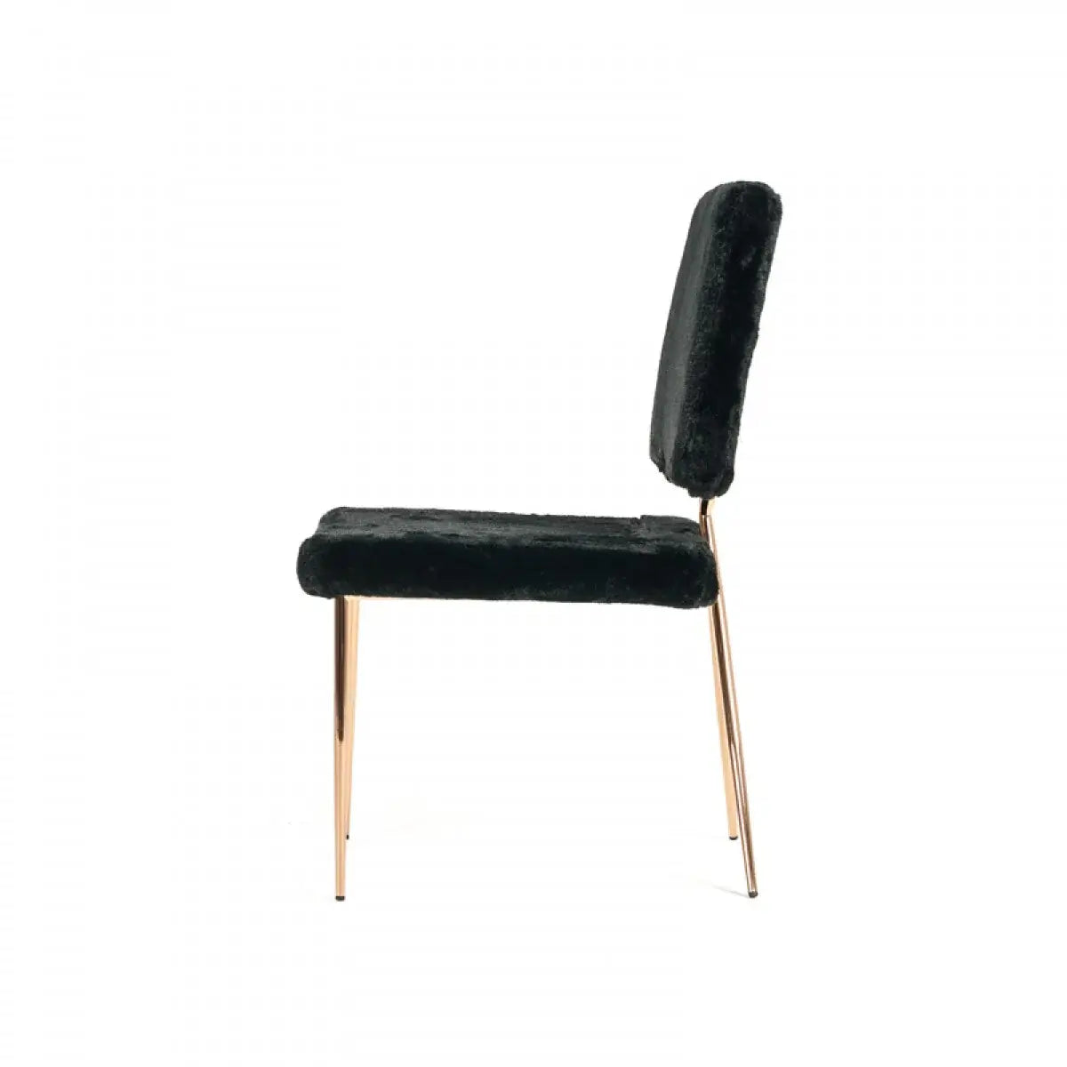 Set Of 2 Gold Black Fabric Solid Back Dining Chairs - Homeroots - Flyclothing LLC