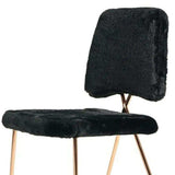 Set Of 2 Gold Black Fabric Solid Back Dining Chairs - Homeroots - Flyclothing LLC