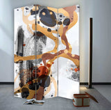Contemporary Abstract Art Three Panel Room Divider Screen - Homeroots - Flyclothing LLC
