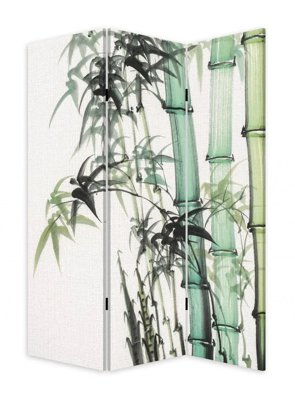 Three Panel Reversible Bamboo Art Room Divider Screen - Homeroots - Flyclothing LLC