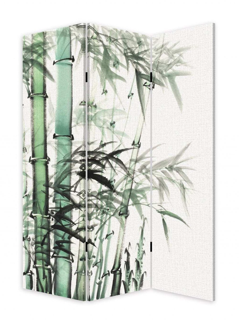 Three Panel Reversible Bamboo Art Room Divider Screen - Homeroots - Flyclothing LLC