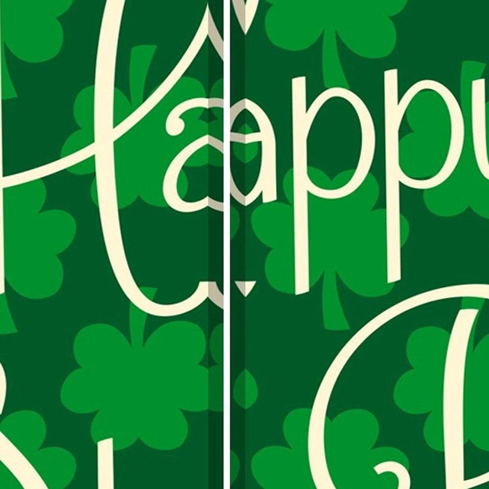 72" Green and White CanvasFolding Three Panel Screen Room Divider - Homeroots - Flyclothing LLC