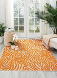 4' X 6' Orange And Ivory Abstract Stain Resistant Indoor Outdoor Area Rug - Homeroots