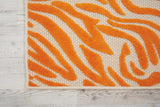 4' X 6' Orange And Ivory Abstract Stain Resistant Indoor Outdoor Area Rug - Homeroots