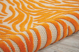 4' X 6' Orange And Ivory Abstract Stain Resistant Indoor Outdoor Area Rug - Homeroots