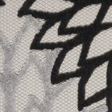 4' Round Black And White Round Floral Indoor Outdoor Area Rug - Homeroots - Flyclothing LLC