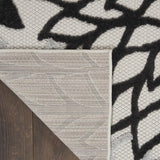 7' X 10' Black White Floral Indoor Outdoor Area Rug - Homeroots - Flyclothing LLC