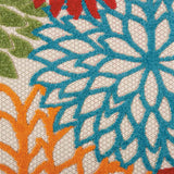 6' Runner Ivory Blue and Orange Floral Indoor Outdoor Area Rug - Homeroots - Flyclothing LLC
