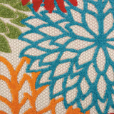 12' Runner Green And Ivory Floral Indoor Outdoor Runner Rug - Homeroots - Flyclothing LLC