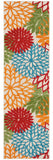 2' X 8' Green And Ivory Floral Indoor Outdoor Area Rug - Homeroots