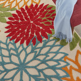 4' X 6' Green And Ivory Floral Indoor Outdoor Area Rug - Homeroots - Flyclothing LLC