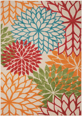 4' X 6' Green And Ivory Floral Indoor Outdoor Area Rug - Homeroots - Flyclothing LLC