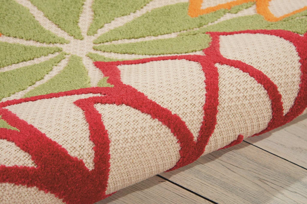 5' X 8' Green And Ivory Indoor Outdoor Area Rug - Homeroots - Flyclothing LLC