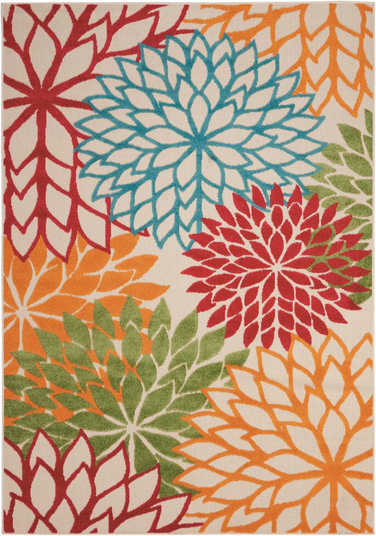 5' X 8' Green And Ivory Indoor Outdoor Area Rug - Homeroots - Flyclothing LLC
