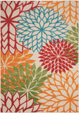 5' X 8' Green And Ivory Indoor Outdoor Area Rug - Homeroots