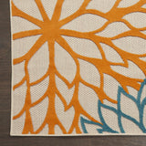 7' X 10' Green And Ivory Floral Indoor Outdoor Area Rug - Homeroots