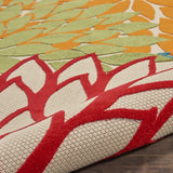 7' X 10' Green And Ivory Floral Indoor Outdoor Area Rug - Homeroots - Flyclothing LLC