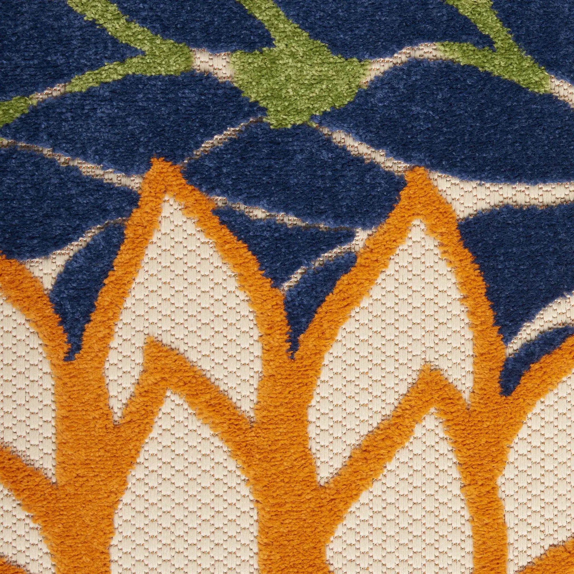 2' X 8' Ivory And Blue Floral Indoor Outdoor Area Rug - Homeroots - Flyclothing LLC