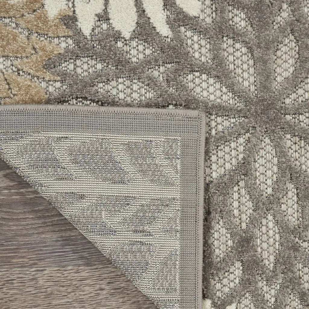 2' X 8' Gray And Ivory Floral Indoor Outdoor Area Rug - Homeroots - Flyclothing LLC