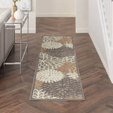 2' X 10' Gray And Ivory Floral Indoor Outdoor Area Rug - Homeroots - Flyclothing LLC