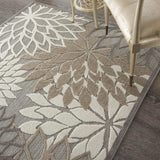 5' X 8' Gray And Ivory Indoor Outdoor Area Rug - Homeroots