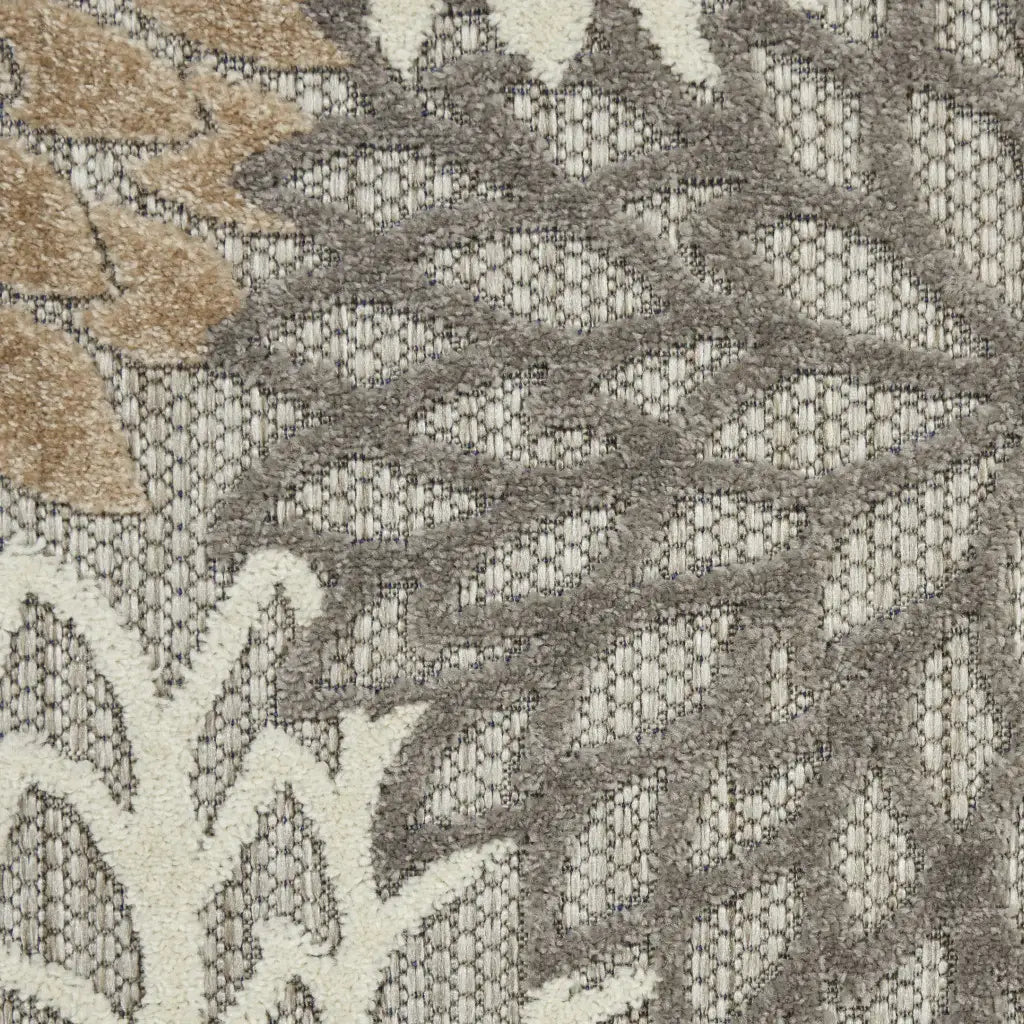 5' X 8' Gray And Ivory Indoor Outdoor Area Rug - Homeroots - Flyclothing LLC