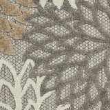 5' Round Gray And Ivory Round Floral Indoor Outdoor Area Rug - Homeroots - Flyclothing LLC