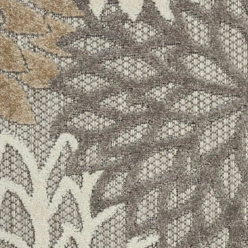 6' X 9' Gray And Ivory Floral Indoor Outdoor Area Rug - Homeroots - Flyclothing LLC