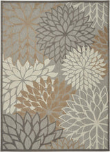 7' X 10' Gray And Ivory Floral Indoor Outdoor Area Rug - Homeroots - Flyclothing LLC