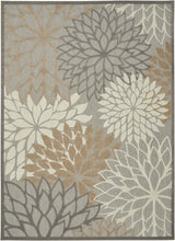 7' X 10' Gray And Ivory Floral Indoor Outdoor Area Rug - Homeroots - Flyclothing LLC