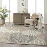 8' X 11' Gray And Ivory Floral Indoor Outdoor Area Rug - Homeroots - Flyclothing LLC