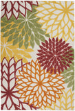 4' X 6' Green And Ivory Floral Indoor Outdoor Area Rug - Homeroots
