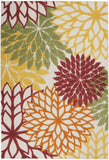 6' X 9' Green And Ivory Floral Indoor Outdoor Area Rug - Homeroots - Flyclothing LLC