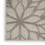 2' X 6' Gray Floral Indoor Outdoor Area Rug - Homeroots