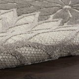 2' X 10' Gray Floral Indoor Outdoor Area Rug - Homeroots - Flyclothing LLC