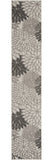 2' X 10' Gray Floral Indoor Outdoor Area Rug - Homeroots