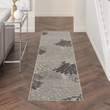 2' X 12' Silver and Gray Indoor Outdoor Runner Rug - Homeroots