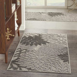 3' X 4' Gray Floral Indoor Outdoor Area Rug - Homeroots - Flyclothing LLC