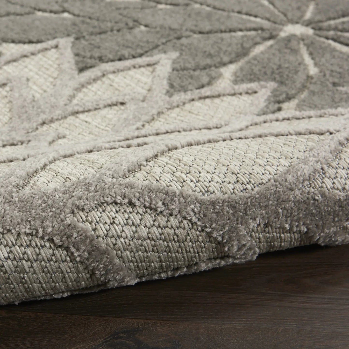 4' X 6' Gray Floral Indoor Outdoor Area Rug - Homeroots - Flyclothing LLC