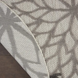 4' Round Gray Round Floral Indoor Outdoor Area Rug - Homeroots - Flyclothing LLC