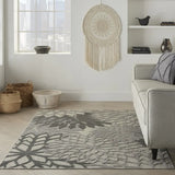 6' X 9' Gray Floral Indoor Outdoor Area Rug - Homeroots - Flyclothing LLC